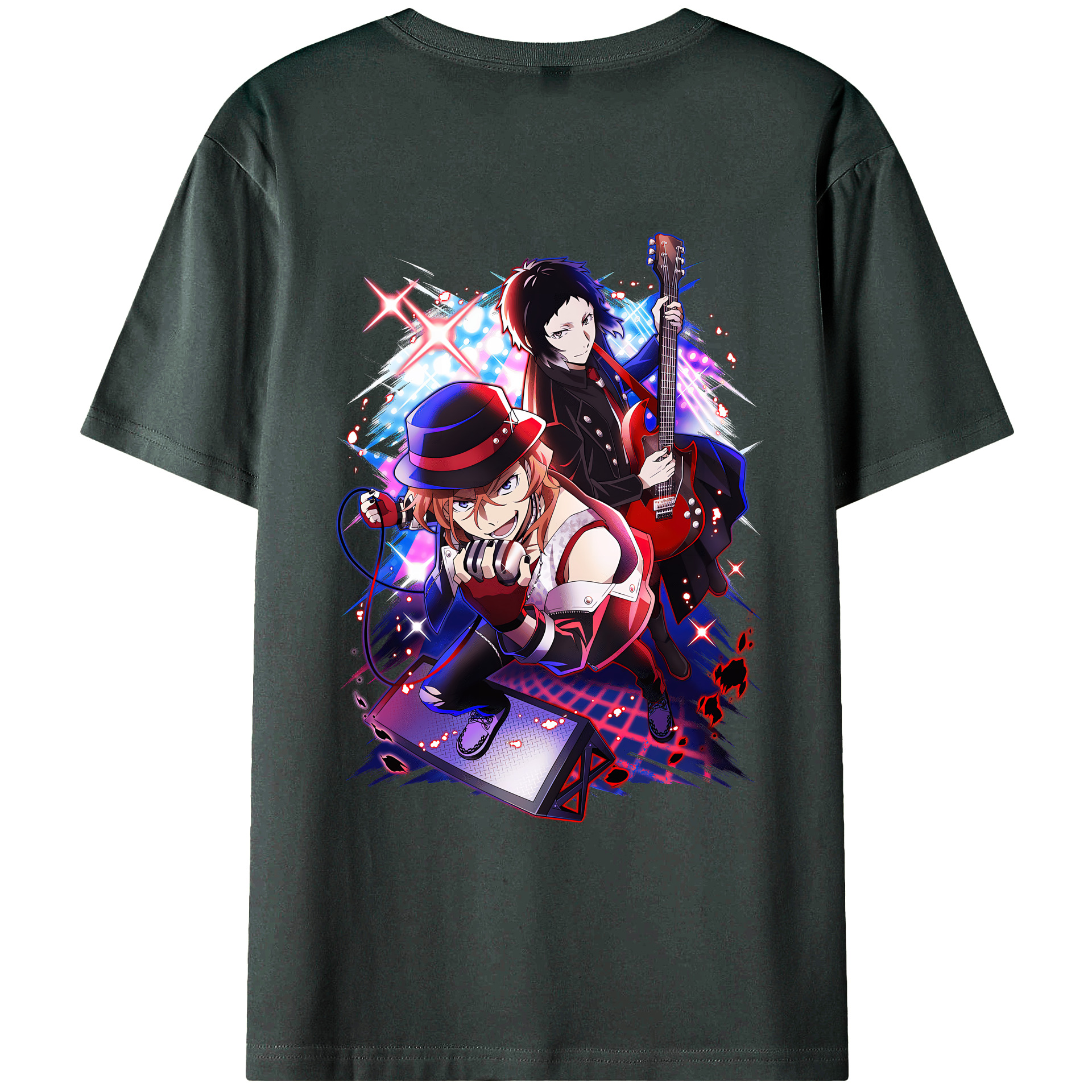 （画像用） 文豪ストレイドッグス Bungo Stray Dogs 綿100％ メンズ半袖Tシャツ（バックプリント） 通気性